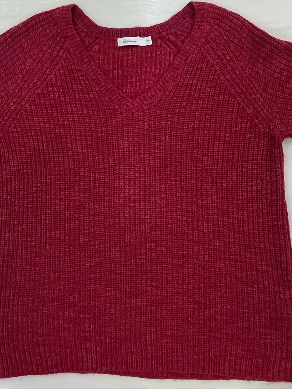 Reitmans Raspberry V-Neck Knit Sweater - Picture 3 of 4